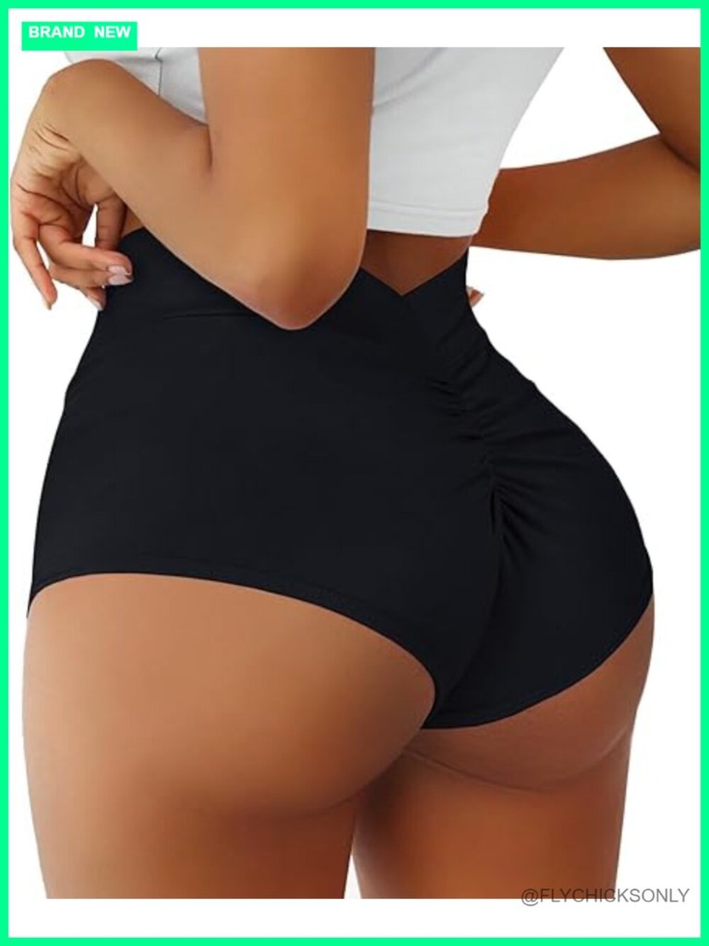 High Waist V Back Booty Shorts Scrunch Butt Lifting Yoga Rave Bottoms